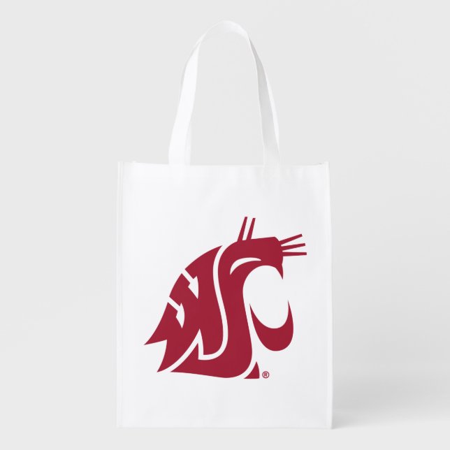 Washington State Cougar Reusable Grocery Bag (Front)