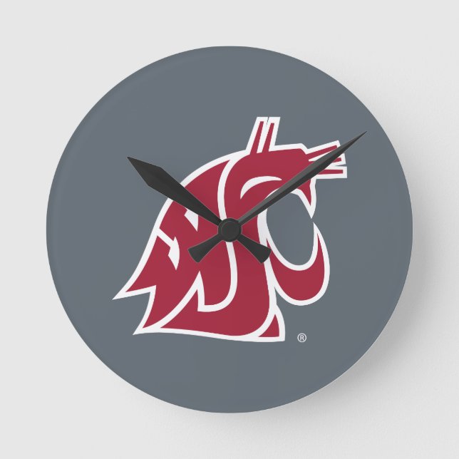 Washington State Cougar Round Clock (Front)