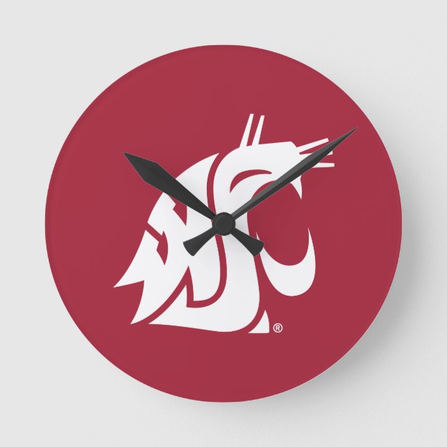 Washington State Cougar Round Clock (Front)