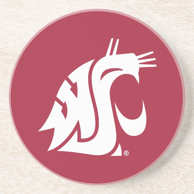 Washington State Cougar Sandstone Coaster (Front)