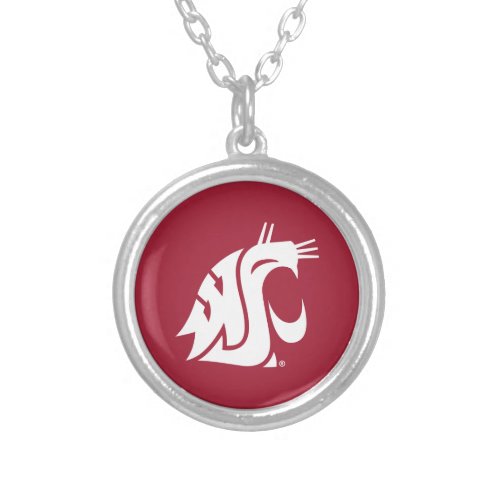 Washington State Cougar Silver Plated Necklace