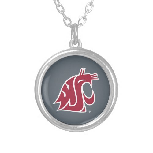 Washington State Cougar Silver Plated Necklace