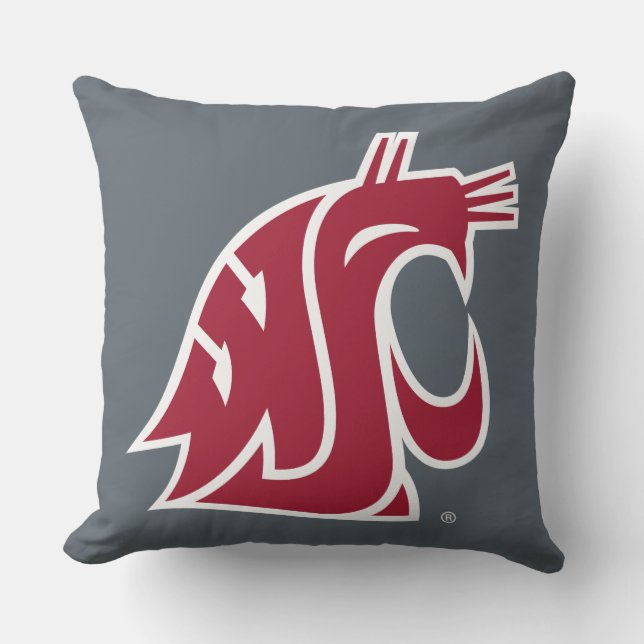 Washington State Cougar Throw Pillow (Front)