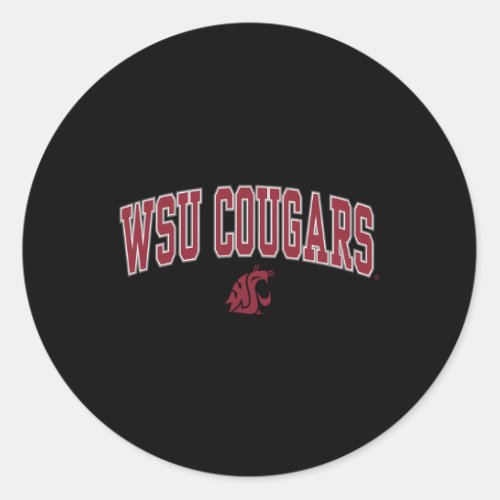 Washington State Cougars Arch Over Black Classic Round Sticker