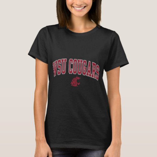 Washington State Cougars Arch Over Black Officiall T_Shirt