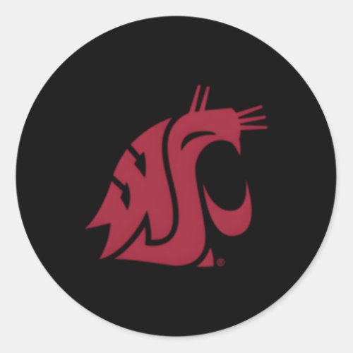 Washington State Cougars Left Chest Icon Classic Round Sticker