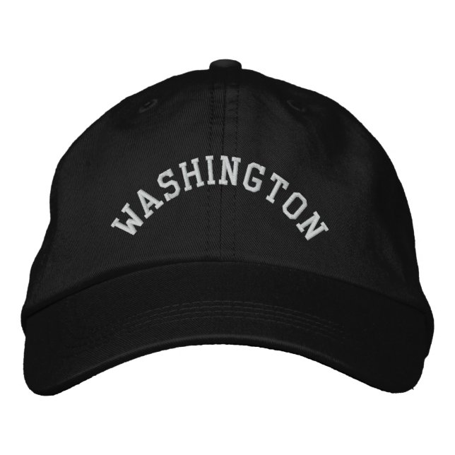 Washington State Embroidered Embroidered Baseball Cap (Front)