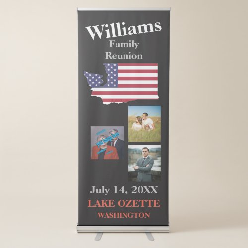 WASHINGTON STATE Family Reunion Create Your Own Retractable Banner
