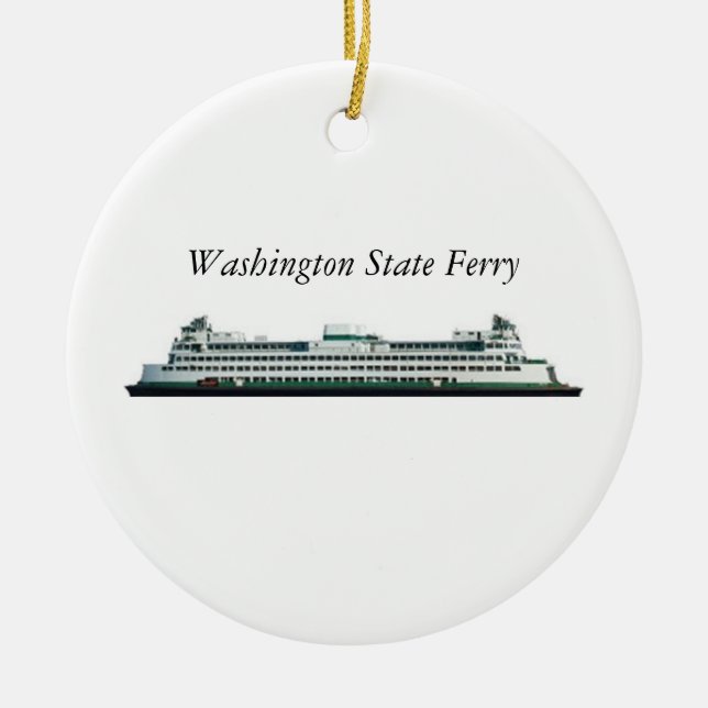Washington State Ferry Ceramic Ornament (Front)