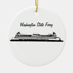 Washington State Ferry Ceramic Ornament