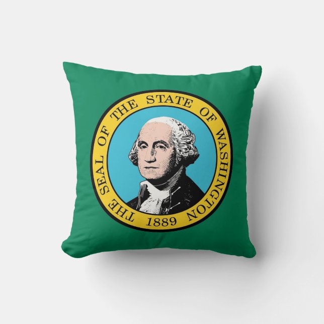 Washington State Flag American MoJo Pillow (Front)