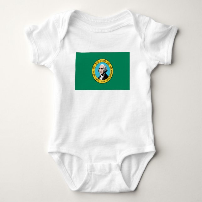 Washington State Flag Baby Bodysuit (Front)