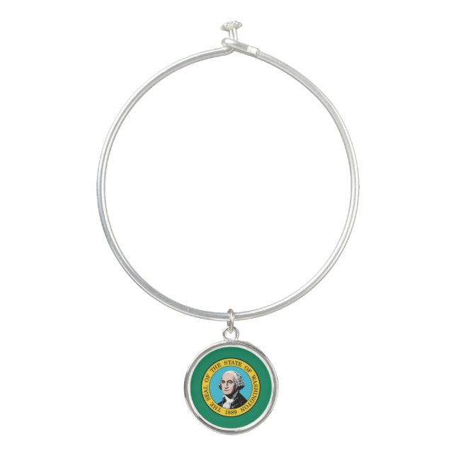 Washington State Flag Bangle Bracelet (Front)