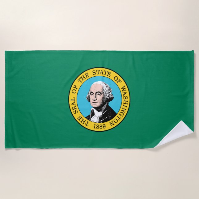 Washington State Flag Beach Towel (Front)