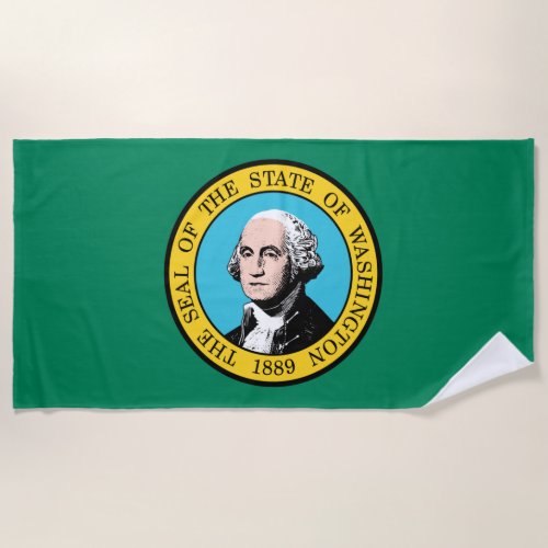 Washington State Flag Beach Towel