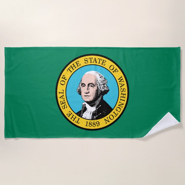 Washington State Flag Beach Towel (Front)