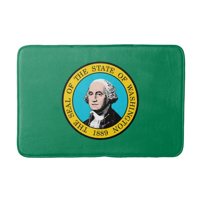 Washington State Flag Design Bathroom Mat (Front)