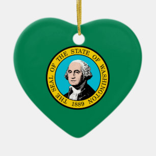 Washington State Flag Design Ceramic Ornament