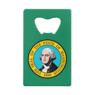 Washington State Flag Design Credit Card Bottle Opener