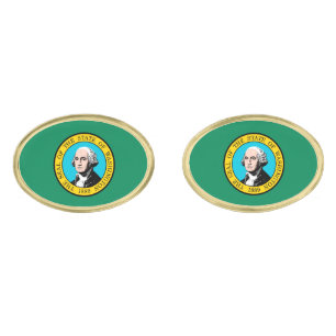 Washington State Flag Design Cufflinks