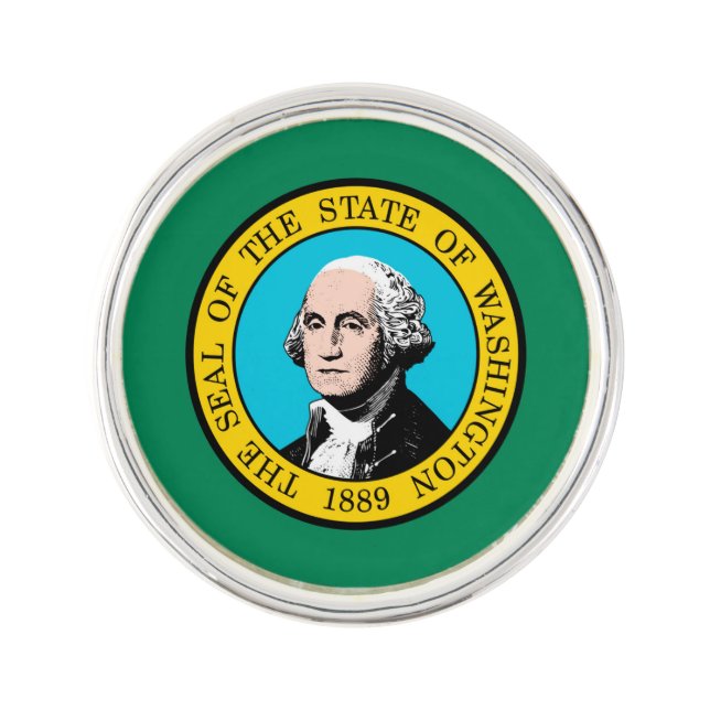 Washington State Flag Design Decor Lapel Pin (Front)