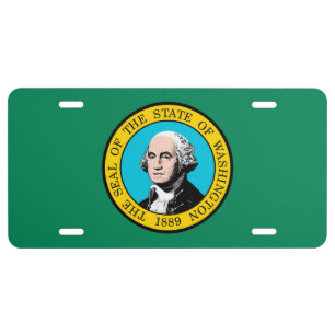 Washington State Flag Design Decor License Plate
