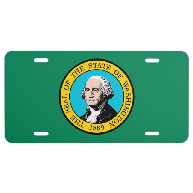 Washington State Flag Design Decor License Plate (Front)