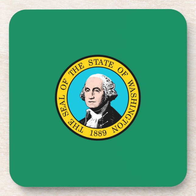 Washington State Flag Design Drink Coaster (Front)