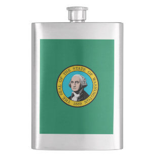 Washington State Flag Design Flask