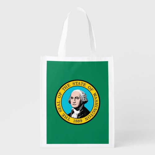 Washington State Flag Design Grocery Bag