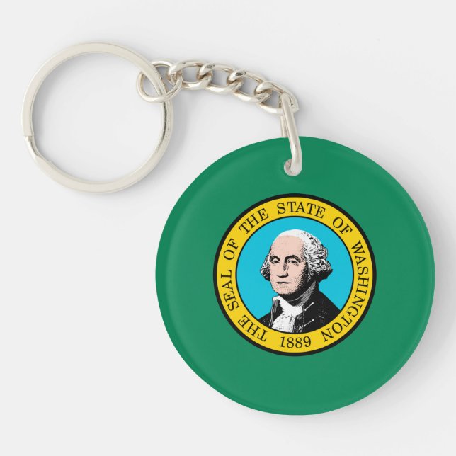 Washington State Flag Design Keychain (Front)