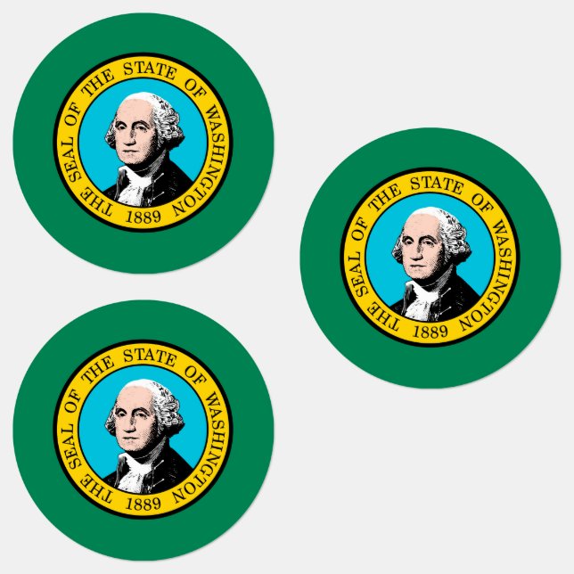 Washington State Flag Design Labels (Group)