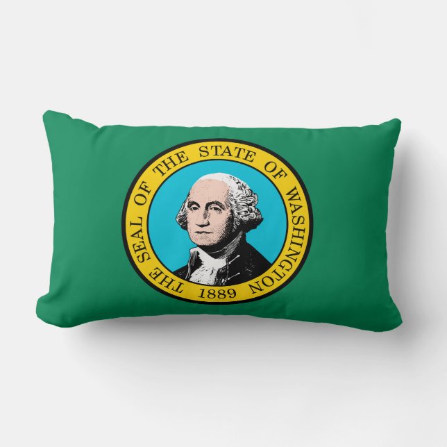 Washington State Flag Design Lumbar Pillow (Front)