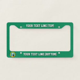 Washington State Flag Design on a Personalized License Plate Frame
