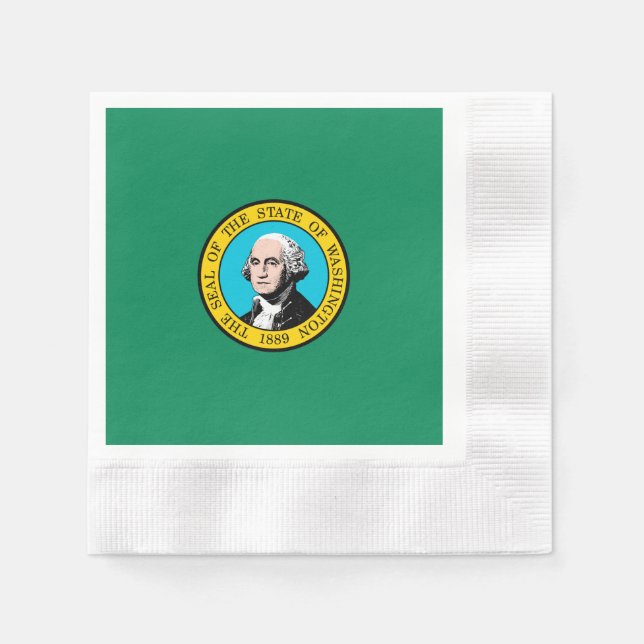 Washington State Flag Design Paper Napkins (Front)