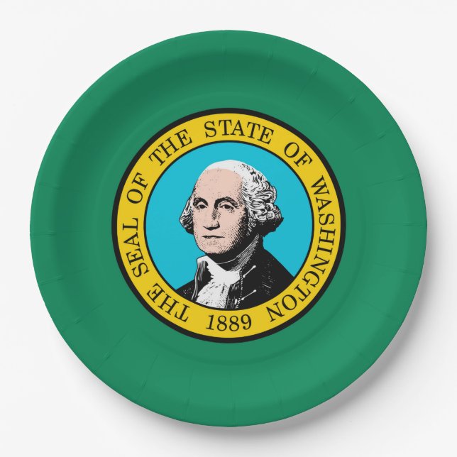 Washington State Flag Design Paper Plates (Front)