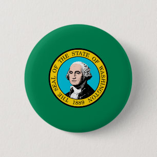 Washington State Flag Design Pinback Button