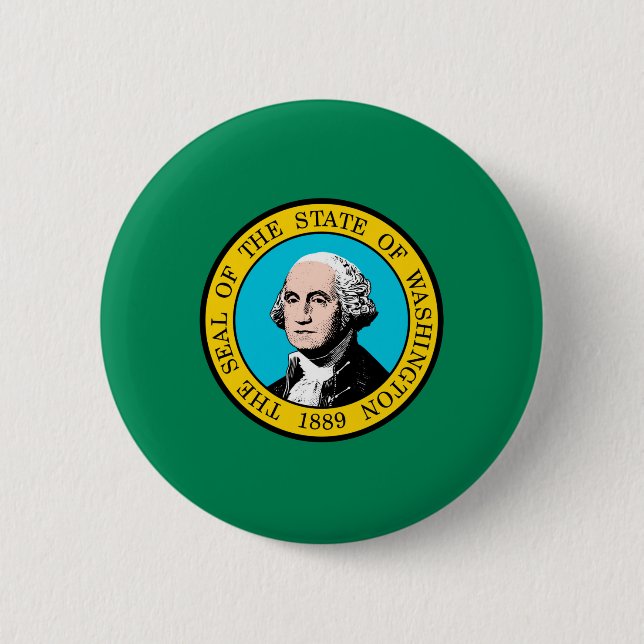 Washington State Flag Design Pinback Button (Front)