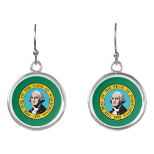 Washington State Flag Earrings