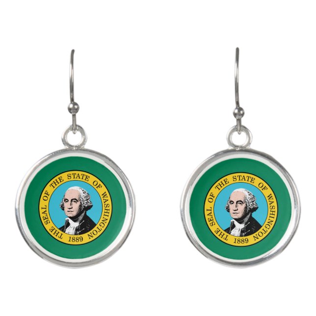 Washington State Flag Earrings (Front)