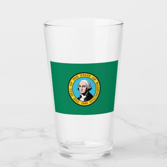 Washington State Flag Glass (Front)
