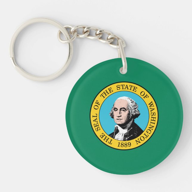 Washington State Flag Keychain (Front)
