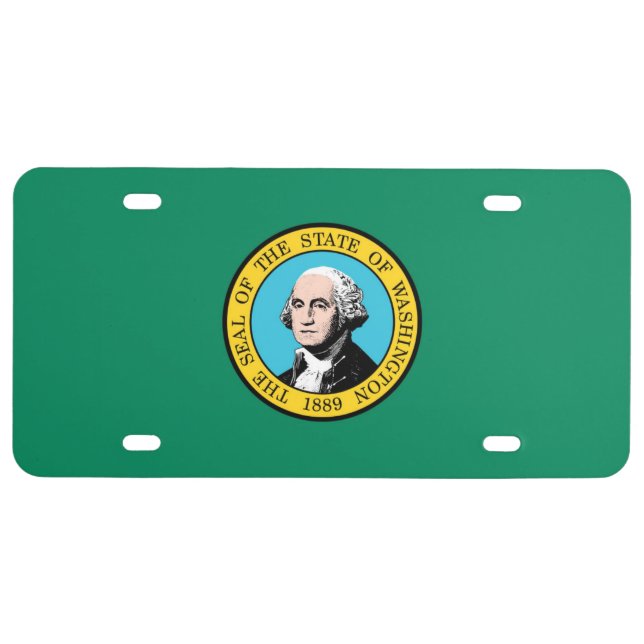 Washington State Flag License Plate (Front)