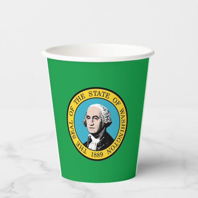 Washington State flag paper cups (Front)