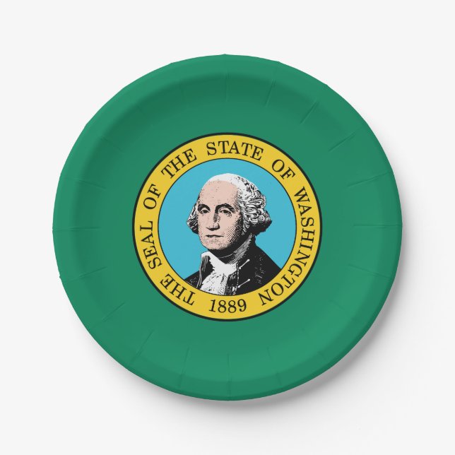 Washington State Flag Paper Plates (Front)