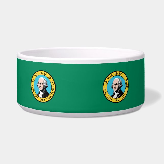 Washington State Flag Pet Bowl (Front)