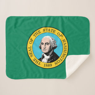 Washington State Flag Sherpa Blanket