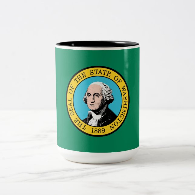 Washington State Flag Two-Tone Coffee Mug (Center)