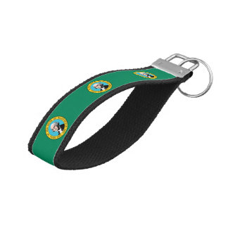 Washington State Flag Wrist Keychain