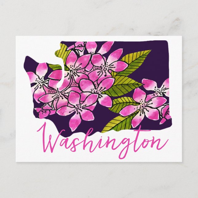 Washington State Flower Postcard (Front)